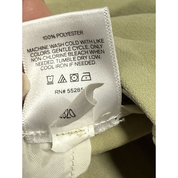 Express Editor Pants Mid Rise Size 10R Khaki Relaxed Trousers Wide Leg Long - Picture 8 of 8